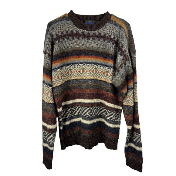 Vintage 90s Etchings Size Large Wool blend Sweater Grandpa - Picture 1 of 6